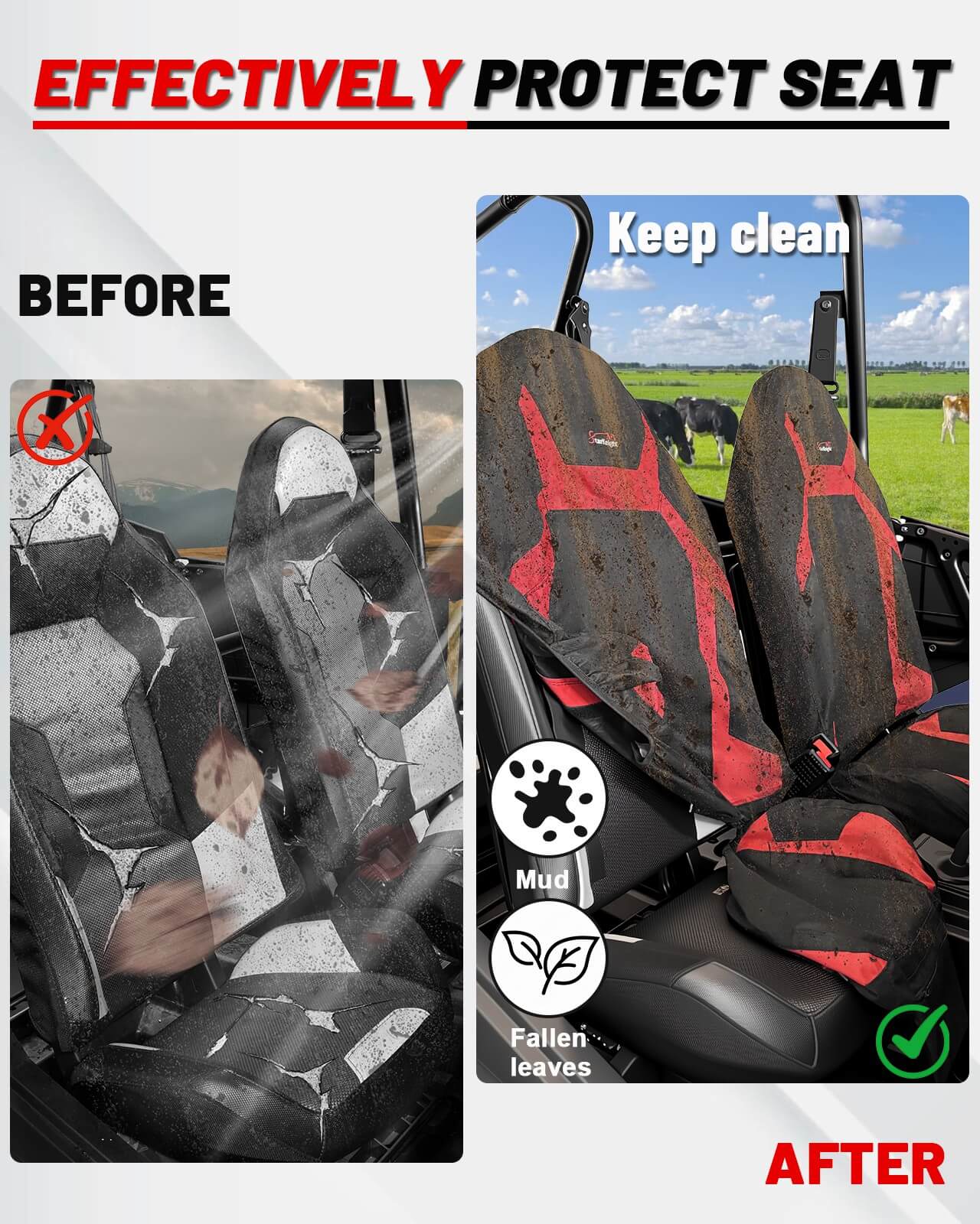 before and after install rzr xp 1000 seat cover