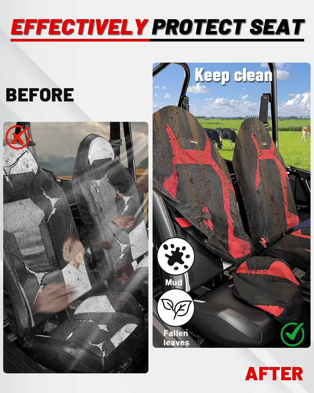 before and after install rzr xp 1000 seat cover