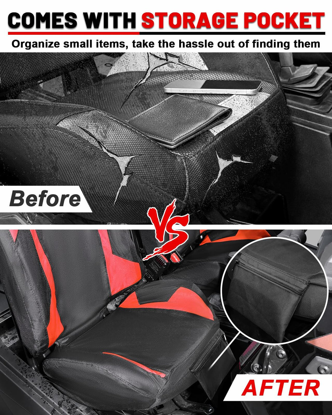 rzr xp 1000 seat cover come with pocket