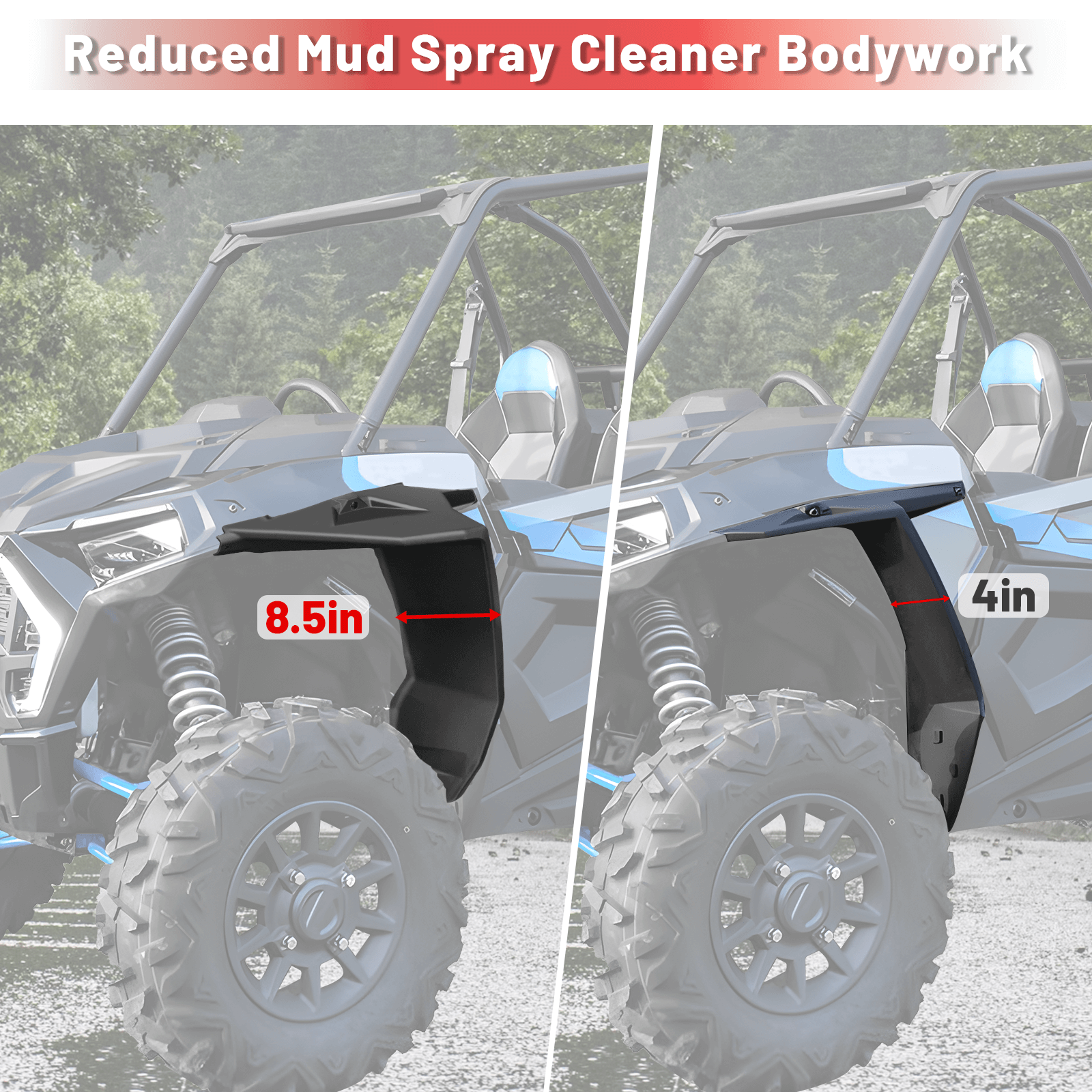 reduced mud after use RZR XP 1000 wider fender flares