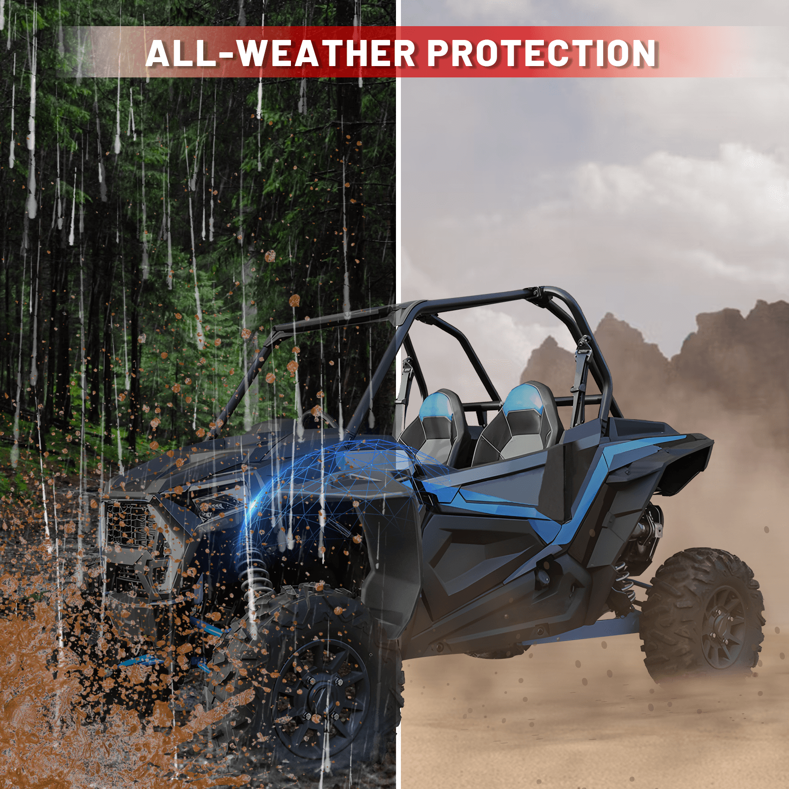 Polaris rzr fender flares all-weather protection