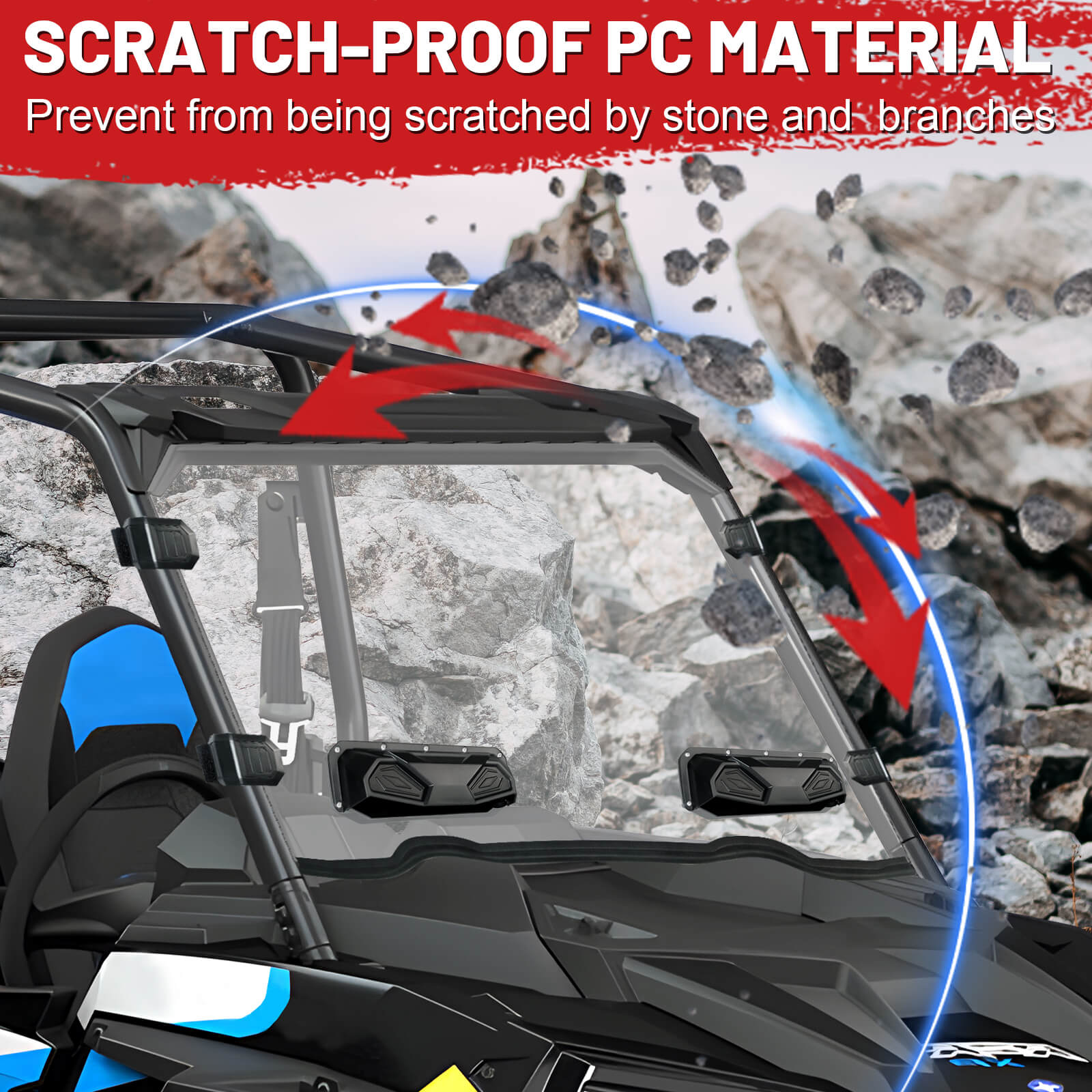 rzr xp turbo vented windshield pc material