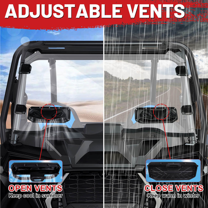 adjustable vents of 2014-2018 rzr xp turbo windshield