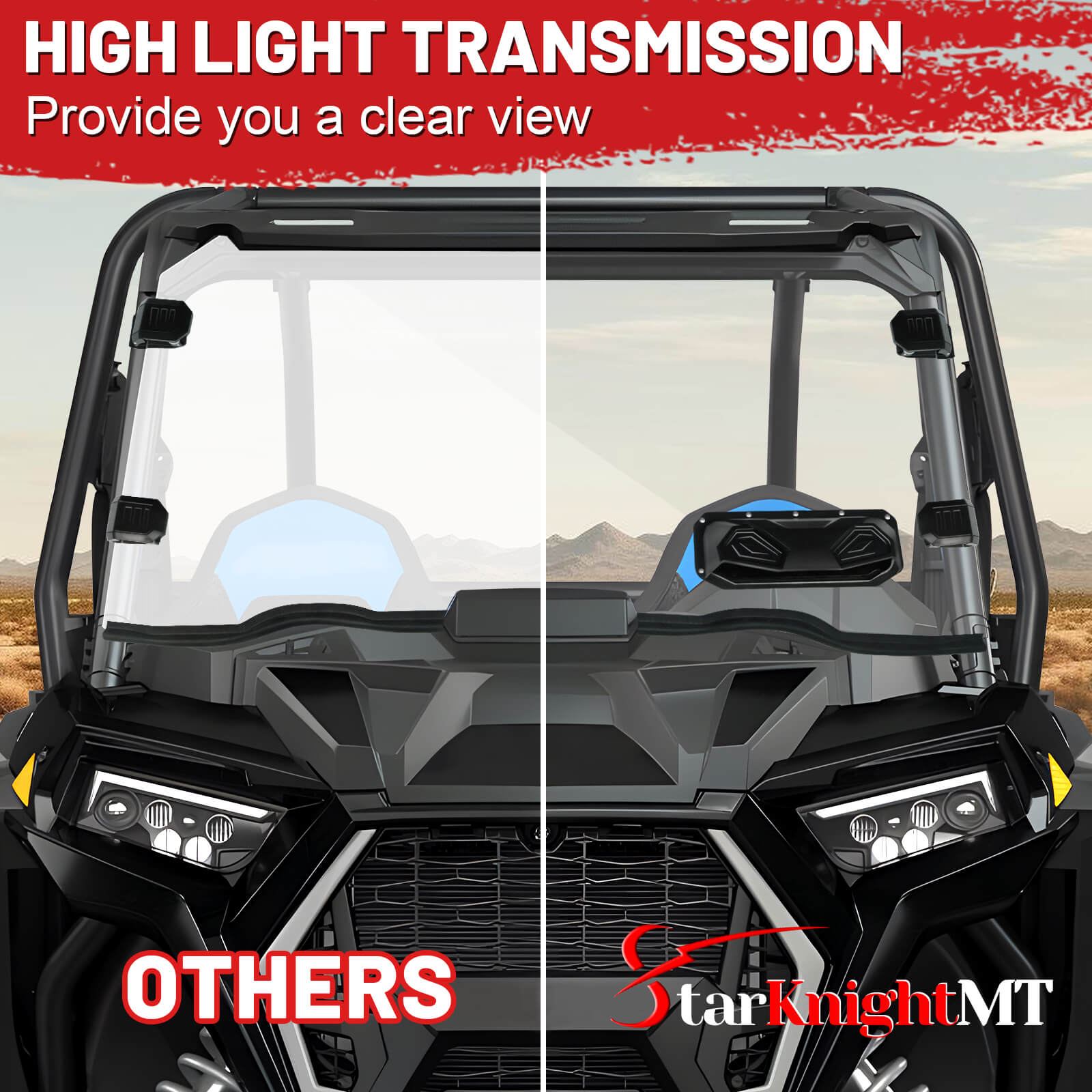 RZR XP Turbo vented windshield clear view 