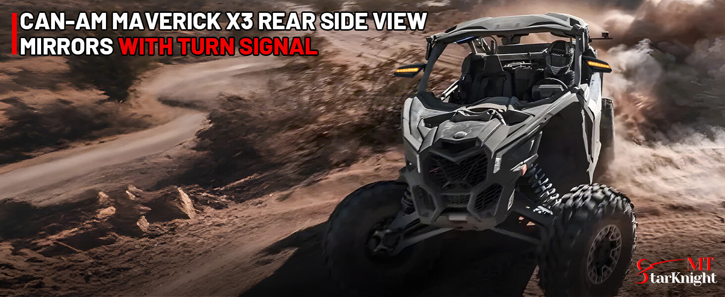 Can-Am Maverick X3 & Max Side View Mirrors With Turn Signal Light
