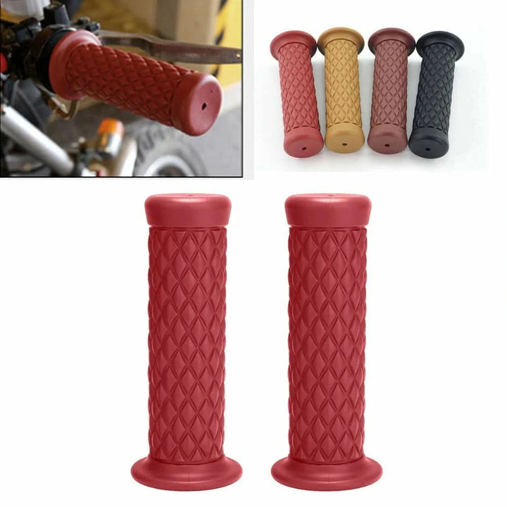 red motorcycle retro rubber handbar show