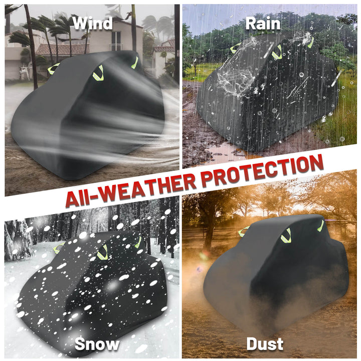 UTV cover protecting against wind, rain, snow, and dust 