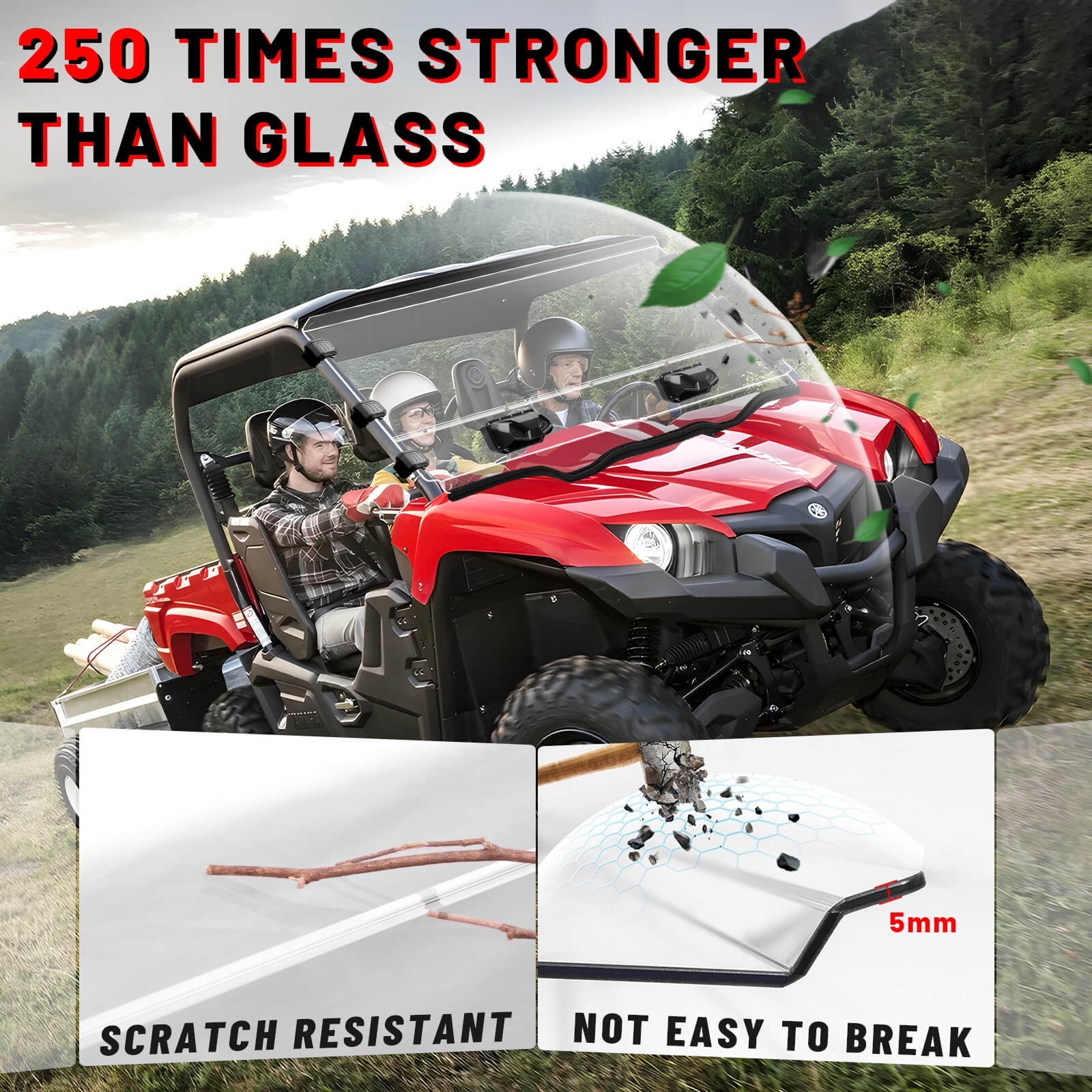 yamaha viking vented windshield scratch resistant