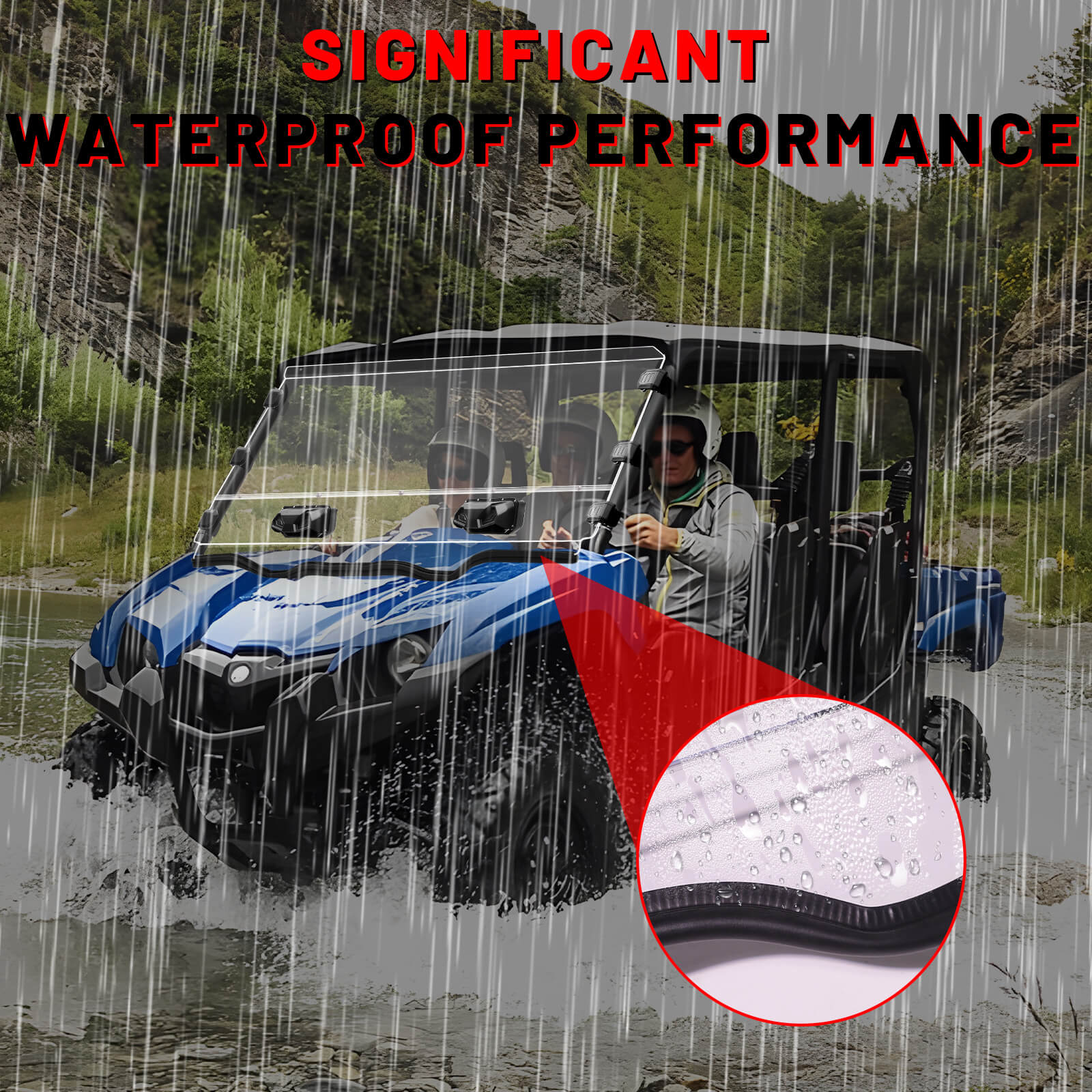 yamaha vikiing vented windshield waterproof performance.