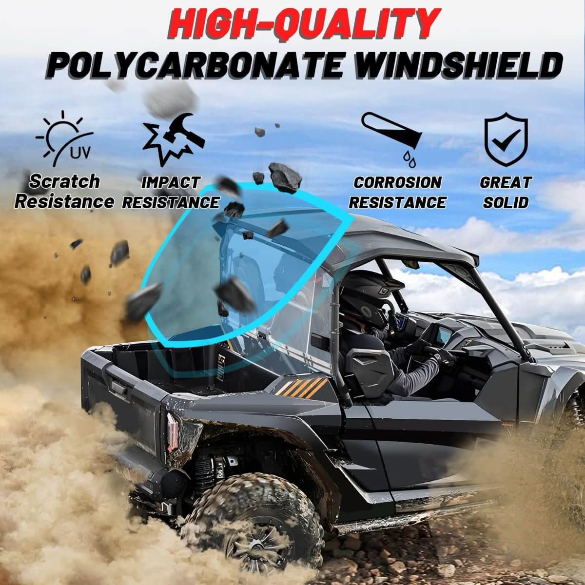 high-quality PC RMAX2 1000 rear windshield