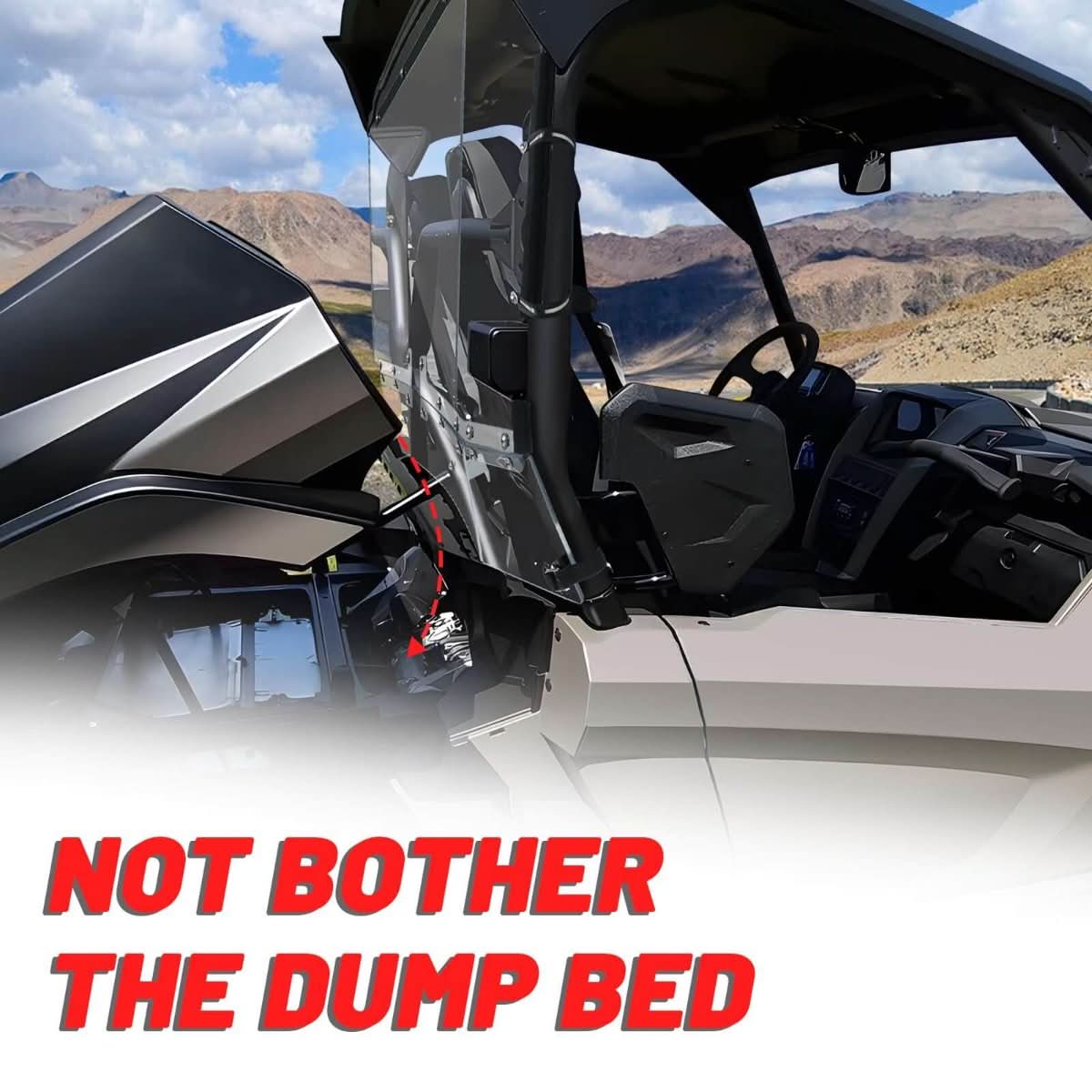 yamaha rmax2 rear windshield not botther dump bed