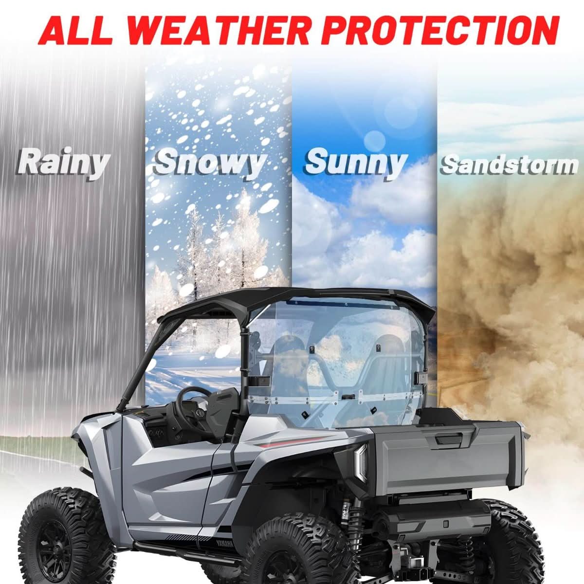 RMAX2 rear windshield give all weather protection