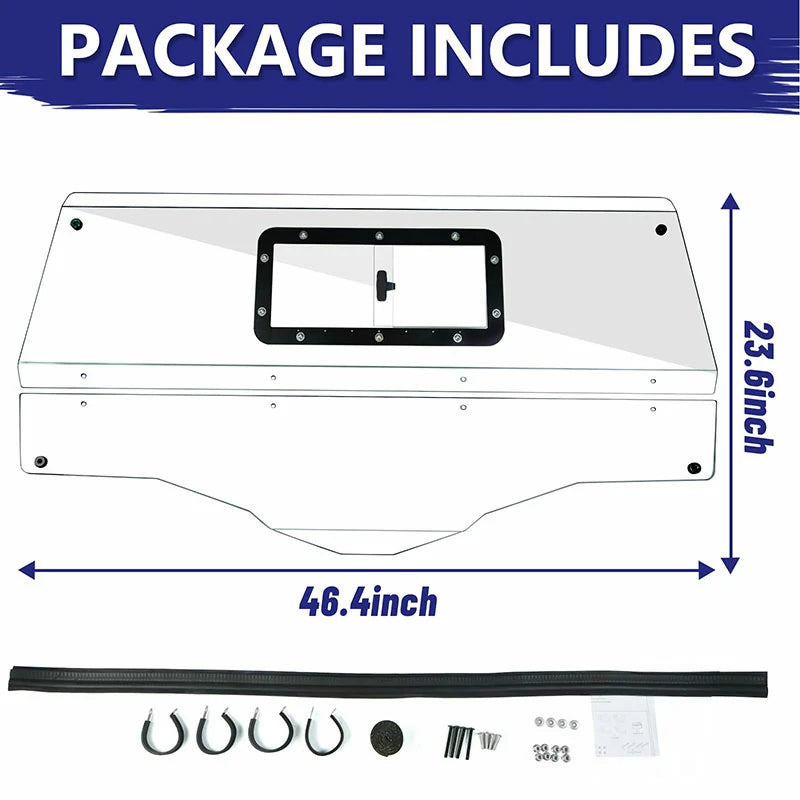 package list of zforce 800ex rear windshield