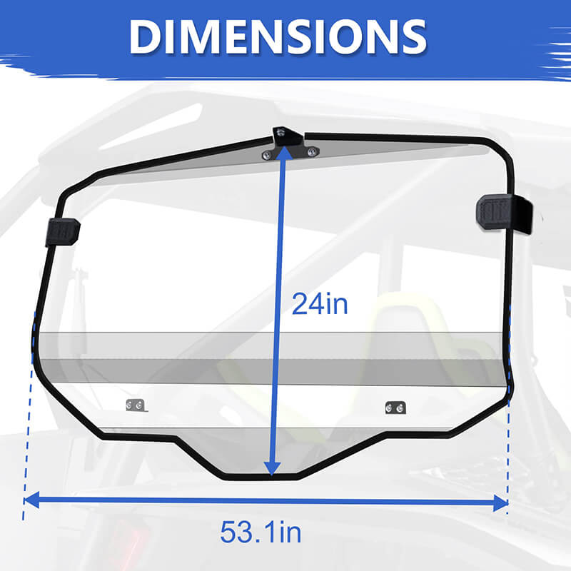 dimension  of the talon 1000x-4 windshield