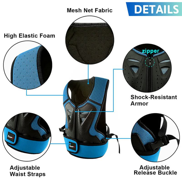 Blue Kids Motorcycle Motocross Chest Protector Armor - StarKnightMT