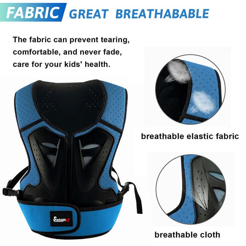 Blue Kids Motorcycle Motocross Chest Protector Armor - StarKnightMT