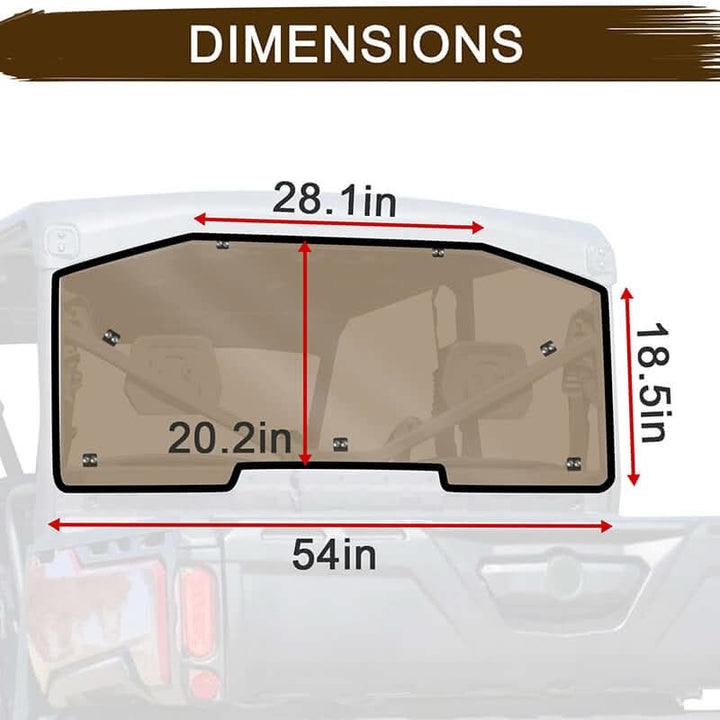 dimension of the Can-Am defender HD8 windshield