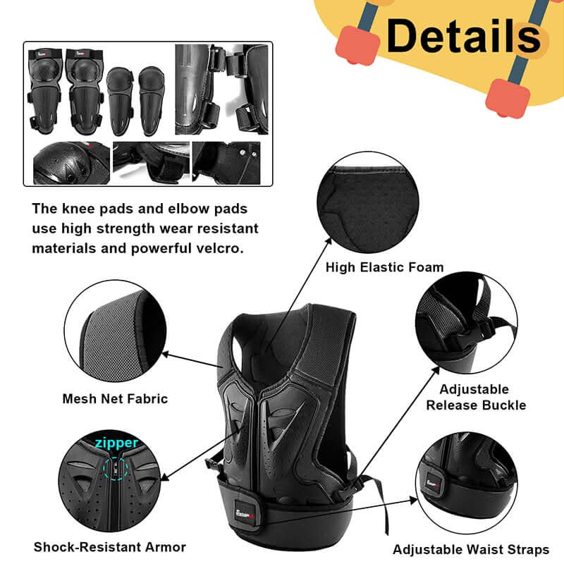 details of the kids armor