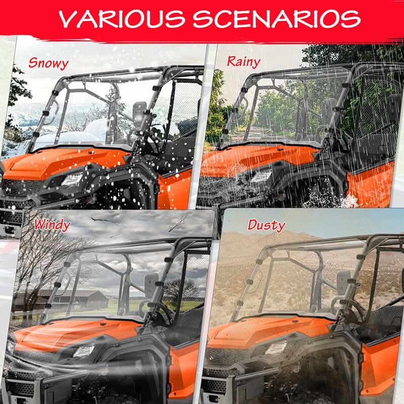 various scenarios of the pioneer windshield