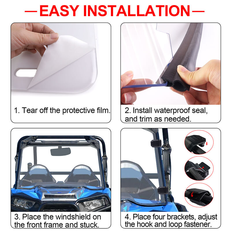 easy install the rzr xp 1000 front windshield 