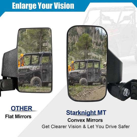 UTV Side Mirrors Polaris Ranger General StarknightMT