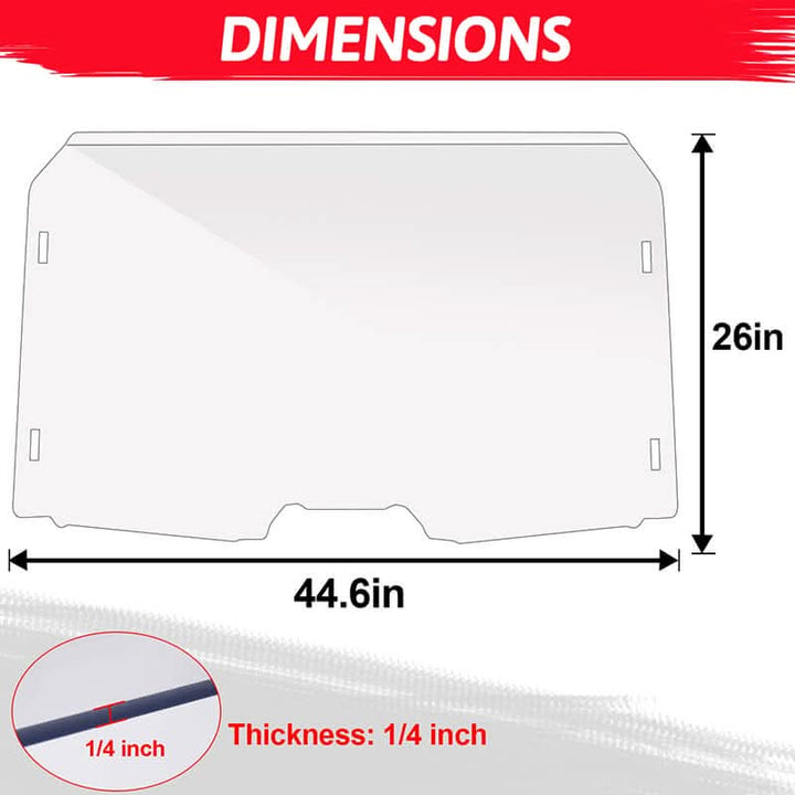 Dimension of the honda talon front Windshield