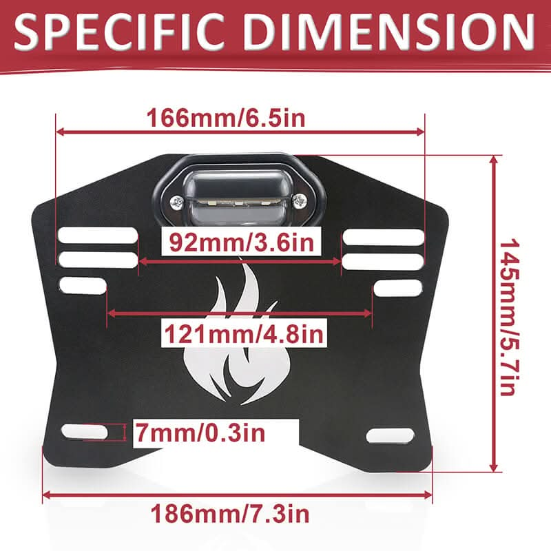 utv license plate holder dimension