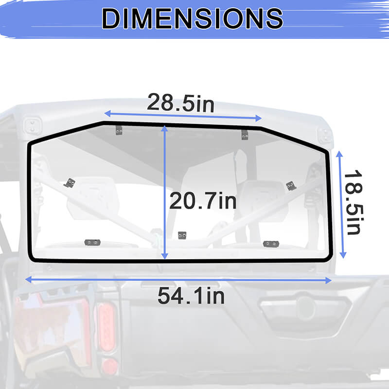 dimension of the rear windshield