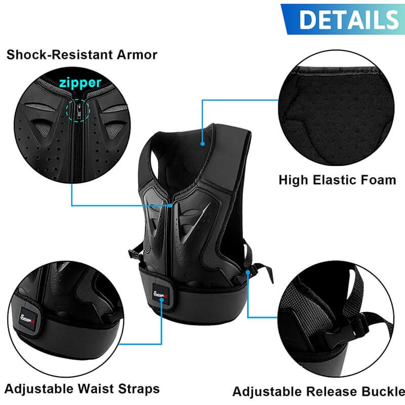 Black Kids Motorcycle Motocross Chest Protector Armor - StarKnightMT