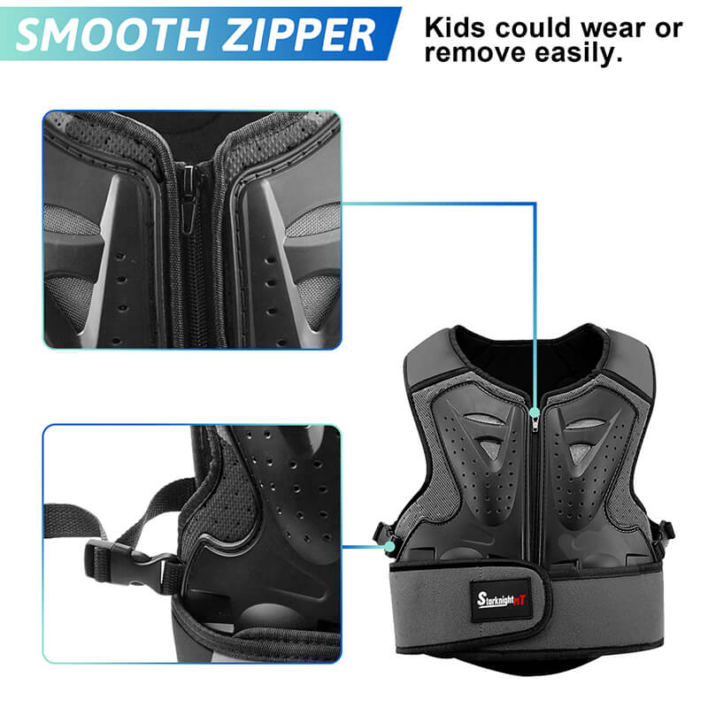smooth zipper of the kids armor