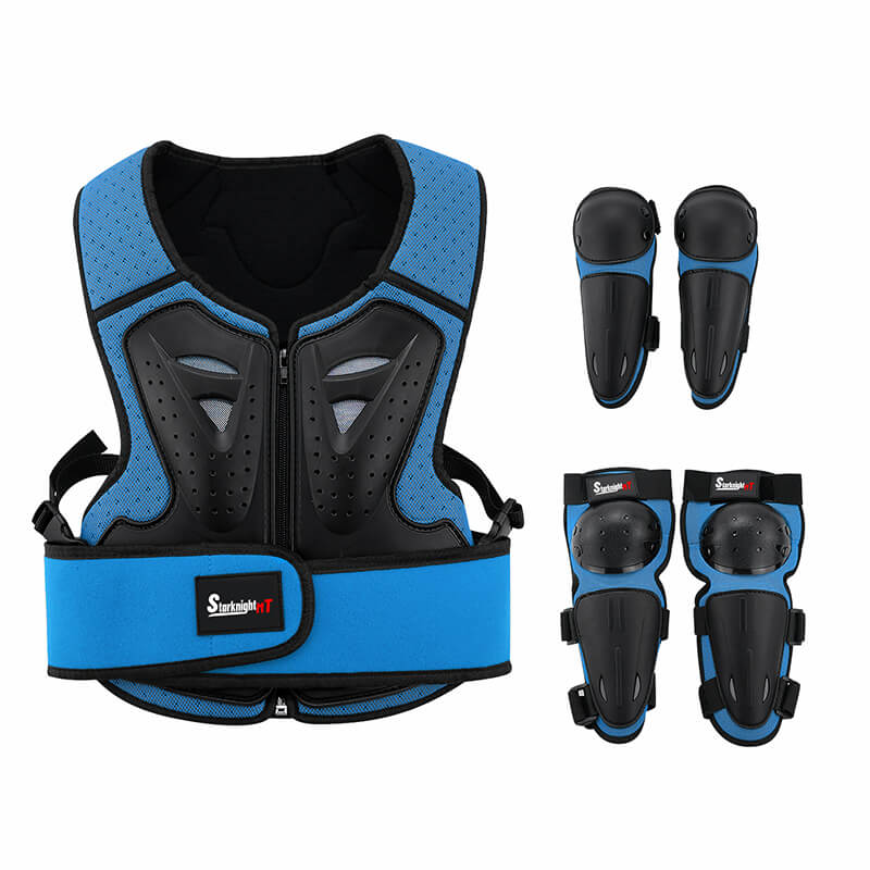 blue kids armor suit for cycling