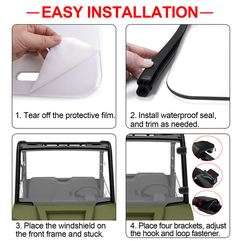 easy installation of the ranger midsize 500 windshield