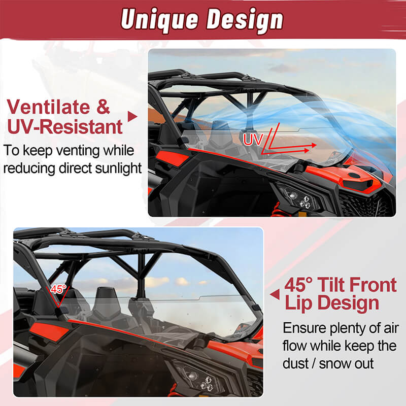 unique deisign for the maverick x3 half windshield