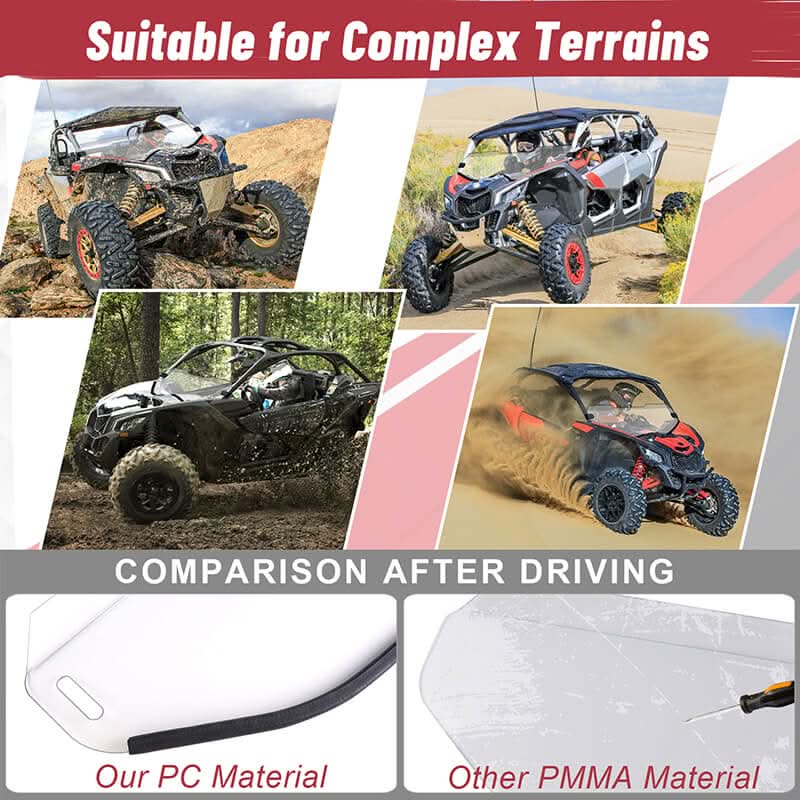 maverick x3 half windshield suitable for complex terrains