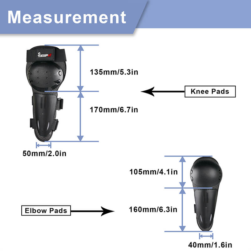 measurement of the kids knee pads