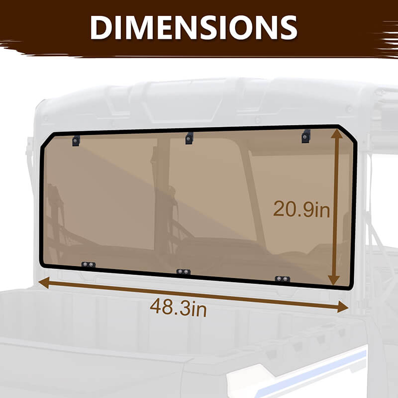 dimension of the  polaris ranger 570 windshield 