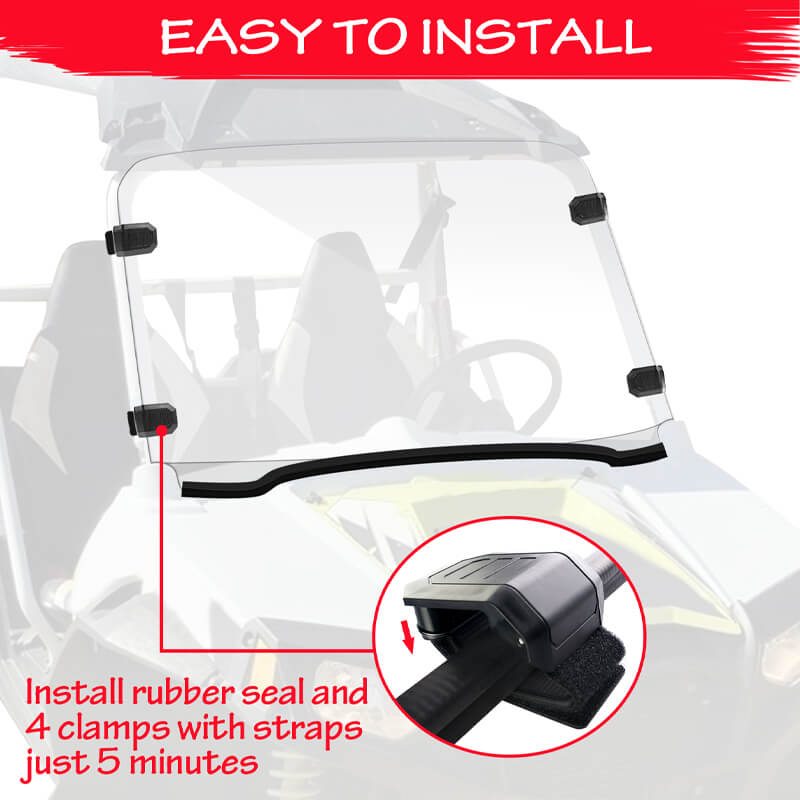 easy to install the rzr windshield