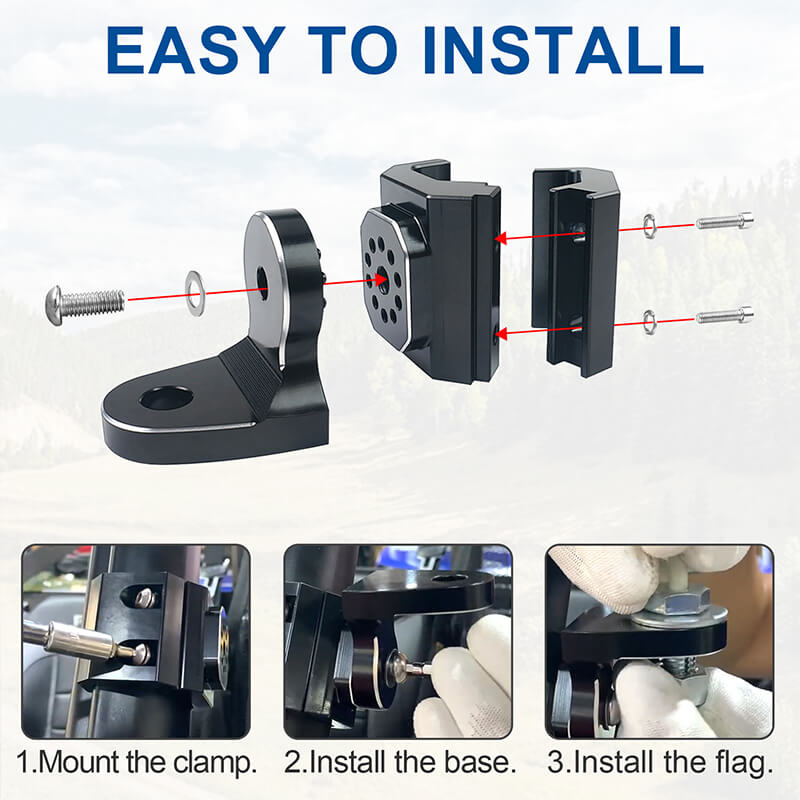easy to install the flag mount