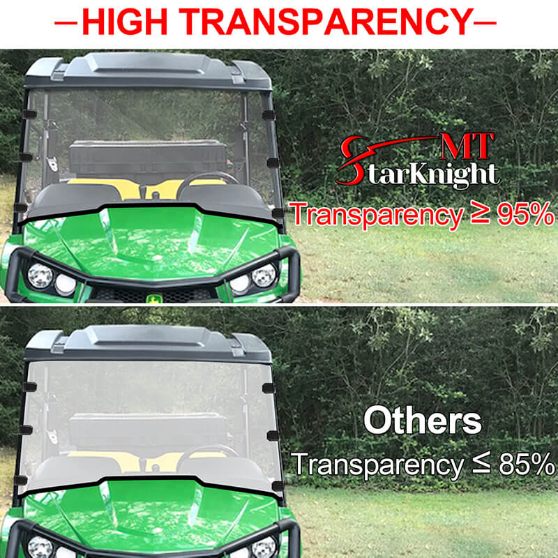 high transparency of the gator XUV front windshield